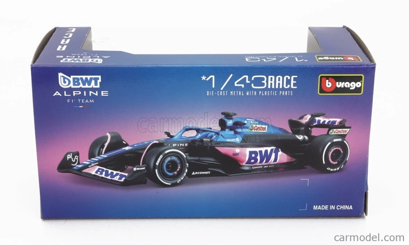 Bburago Renault F1 A523 Team Bwt Alpine F1 N 10 Season 2023 Pierre Gasly 1:43 modro-čierno-ružová