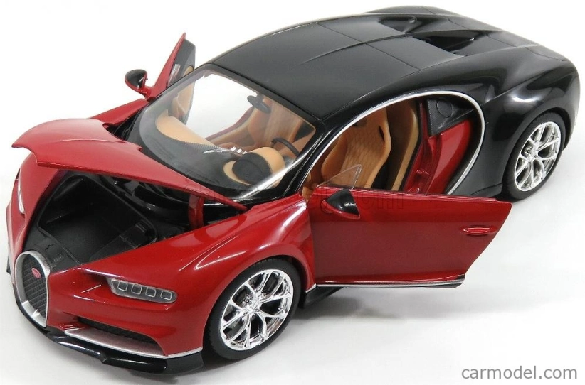 Welly Bugatti Chiron Le Patron 2016 1:24 Italská Červená - Černá Nokturno