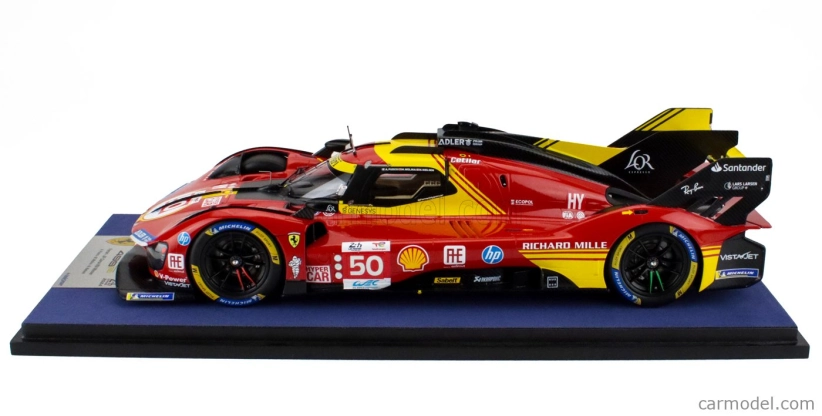 Looksmart Ferrari 499p 3.0l Turbo V6 Team Ferrari Af Corse N 50 Winner 24h Le Mans 2024 Antonio Fuoco - Miguel Molina - Nicklas Nielsen 1:18 Červená Žltá Čierna
