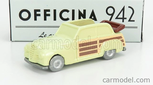 Officina-942 Fiat 1100 E Cabriolet Open Venilia Carrozzeria Savio 1949 1:76 Svetložlté drevo