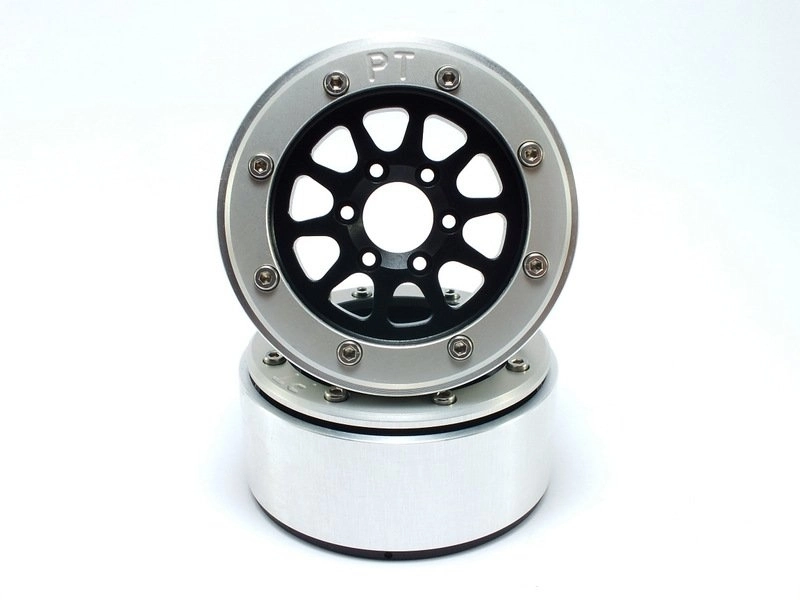 Kovové Beadlock CNC disky Absima Metsafil 1.9 Gear Black/Silver, 2 ks
