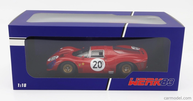 Werk83 Ferrari 330 P3 4.0l V12 Coupe Ch.0848 Team Ferrari Sefac N 20 24h Le Mans 1966 Ludovico Scarfiotti - Mike Parkes 1:18 Red