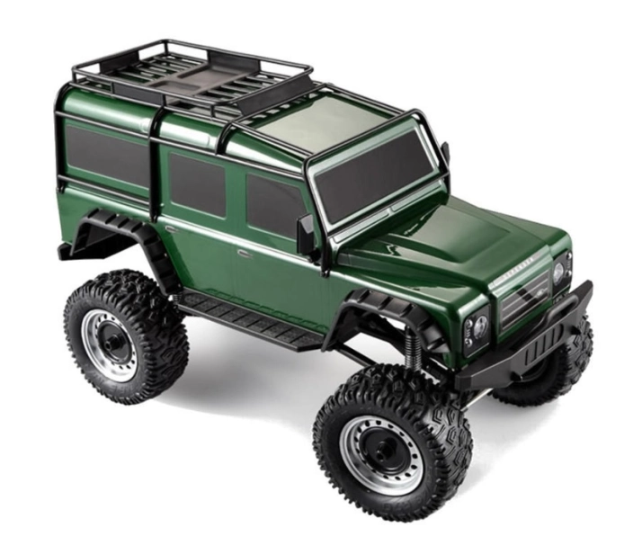 RC crawler Double E Defender, zelená + náhradné batérie