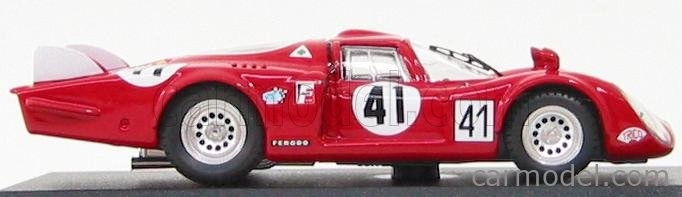 Najlepší model Alfa romeo 33.2 Lm N 41 24h Le Mans 1968 Baghetti - Vaccarella 1:43 Červená Biela