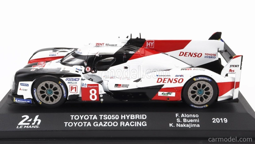 Edicola Toyota Ts050 Hybrid Team Toyota Gazoo Racing N 8 Winner 24h Le Mans 2019 Sebastien Buemi - Kazuki Nakajima - Fernando Alonso 1:43 Biela červená čierna