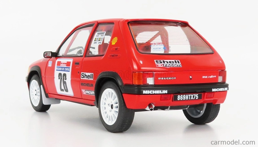 Solido Peugeot 205 Rallye N 26 Rally Tour De Corse 1990 H.devin - F.viste 1:18 Červená čierna