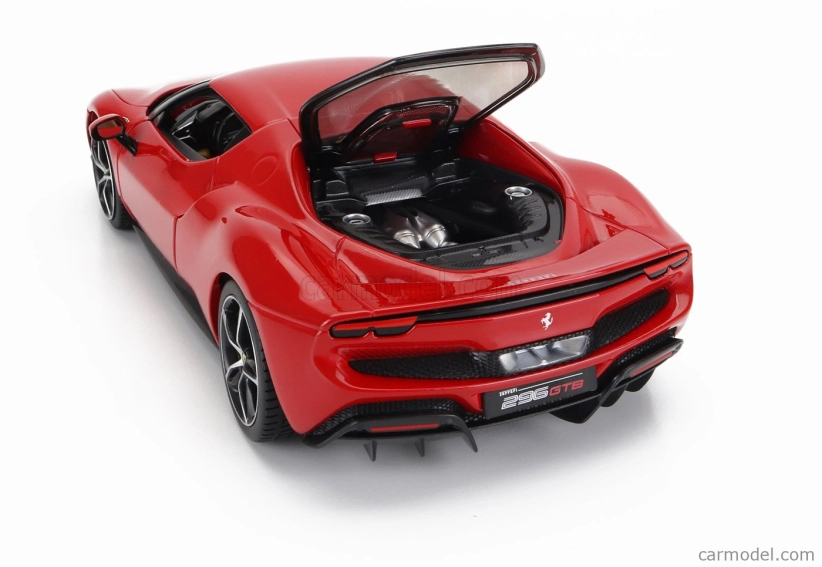 Bburago Ferrari 296 Gtb Hybrid 830hp V6 2021 – Exclusive Carmodel 1:18 Rosso Corsa – červená