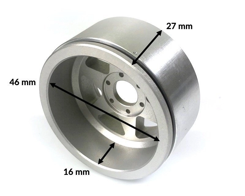 Kovové Beadlock CNC disky Absima Metsafil 1.9 Hammer Silver/Silver, 2ks