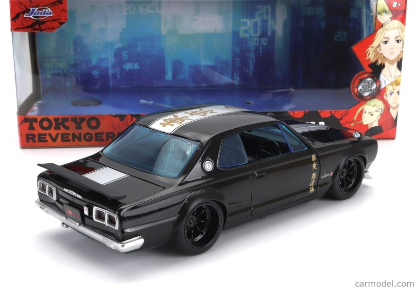 Jada Nissan Skyline Gt-r 1971 s figúrkou Mikeyho - Tokyo Revengers 1:24 Black