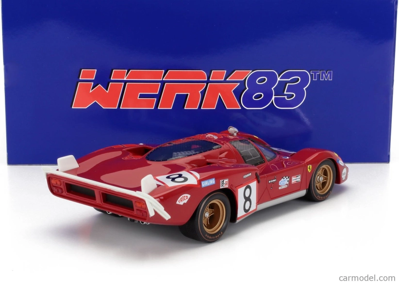 Werk83 Ferrari 512s 5.0l V12 Long Tail Team Sefac Spa Ferrari N 8 24h Le Mans 1970 Arturo Merziario - Clay Regazzoni 1:18 Red