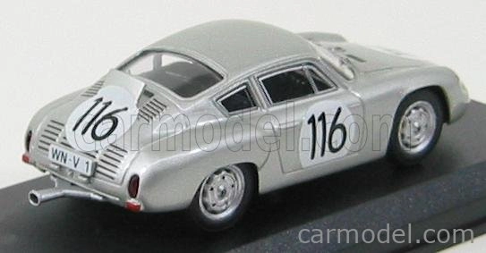 Najlepší model Porsche 1600gs Abarth N 116 Targa Florio 1960 Linge - Strahle - Lissmann 1:43 Silver