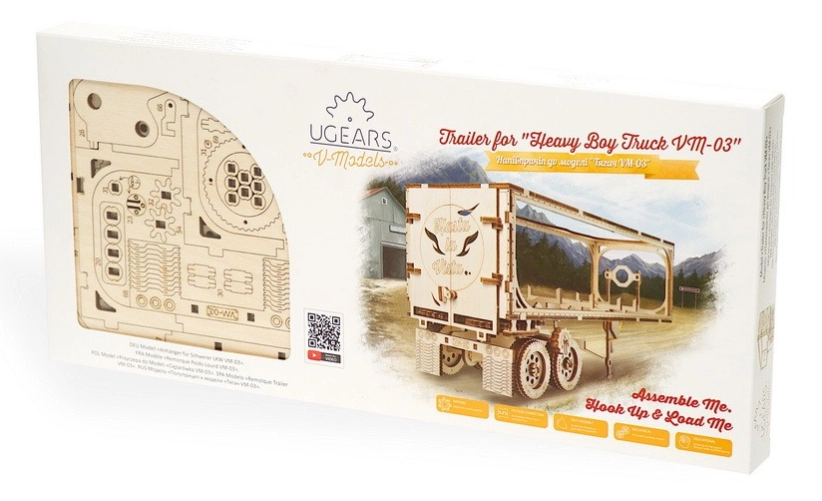 Ugears 3D dřevěné mechanické puzzle Návěs pro tahač Heavy Boy