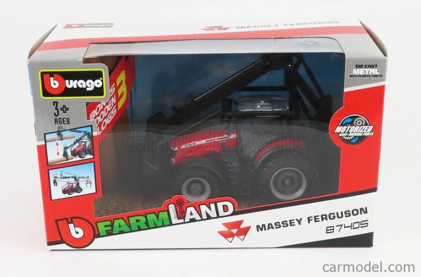 Bburago Massey ferguson 8740s Tractor Loader 2016 1:50 Red