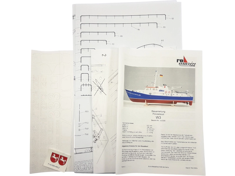 ROMARIN policajný čln W3 s doplnkami 1:25 kit