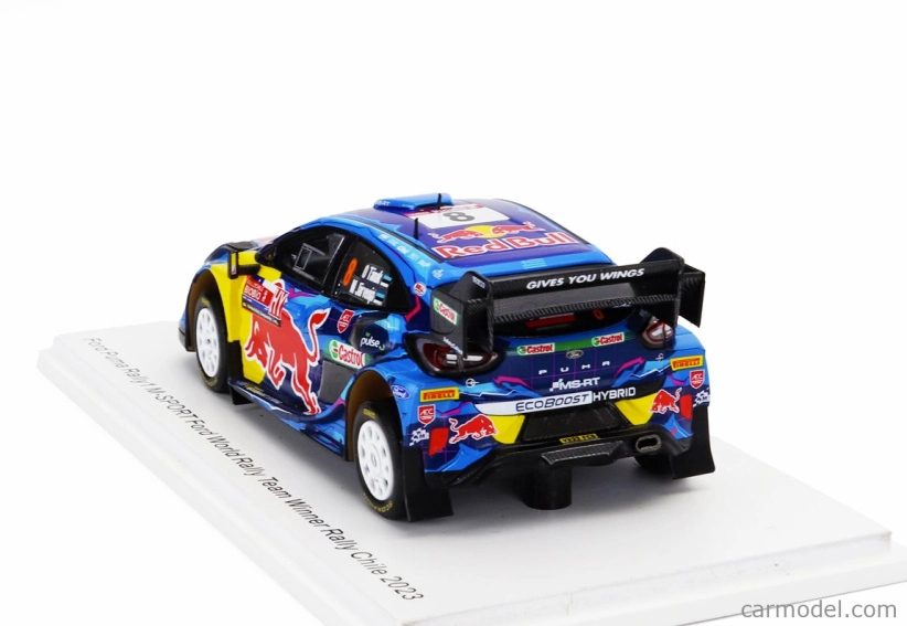 Spark-model Ford england Puma Rally1 Team Ford World Rally M-sport N 8 Winner Rally Chile 2023 Ott Tanak - Martin Jarveoja 1:43 Modrá Žlutá Červená