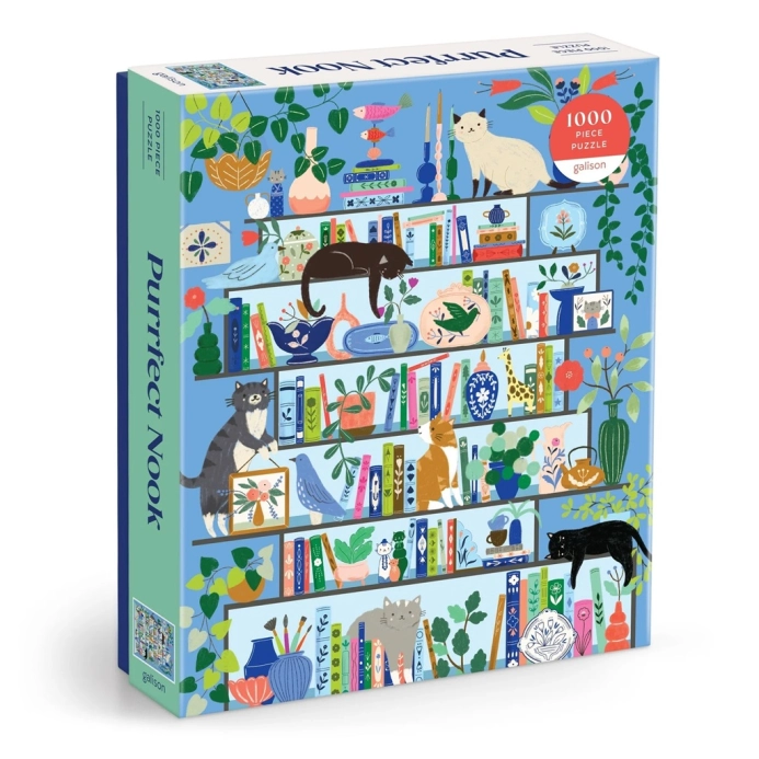Galison Puzzle Mačacia knižnica 1000 dielikov