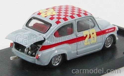 Brumm Fiat 600 Abarth 1000 N 28 4h Di Monza 1966 Steinmetz 1:43 Šedá Červená
