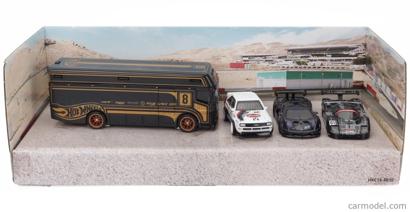 Mattel hot wheels Audi Set 4x Euro Hauler Car Transporter - Quattro Sport N 3 - Lamborghini Essenza - Sauber Mercedes N 61 24h Le Mans 1:64 Různé