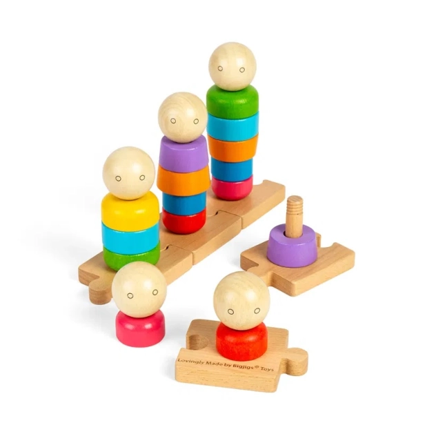 Bigjigs Toys Nasazování Duhová rodina