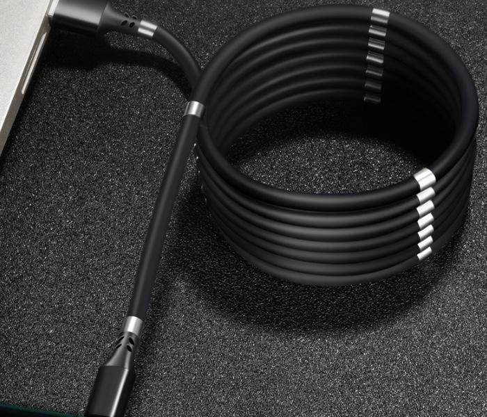 Magnetický samonavíjecí USB nabíjecí kabel (Micro USB) (180 cm)