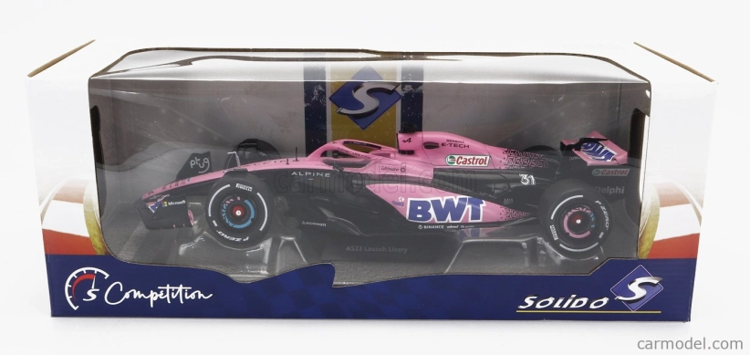 Solido Renault F1 A523 Team Bwt Alpine Press Launch Livery N 10 Pierre Gasly - N 31 Esteban Ocon 2023 1:18 Ružová čierna modrá