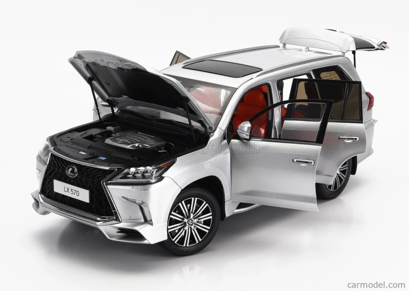 LCD model Lexus Lx570 2022 1:18 strieborný