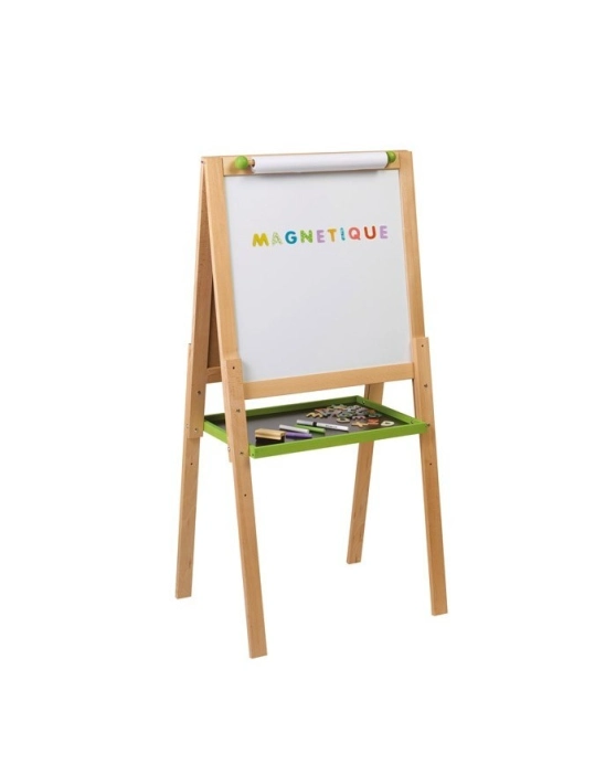 Jeujura Dřevěná multifunkční tabule 54x54 cm s rolí papíru