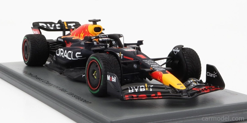Spark-model Red bull F1  Rb18 Team Oracle Red Bull Racing N 1 Winner Japan Gp With Pit Board World Champion 2022 Max Verstappen 1:43 Matná Modrá Žlutá Červená