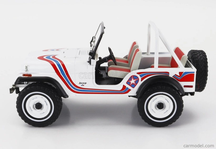 Greenlight Jeep Cj-5 Super Jeep 1973 1:18 Bílá