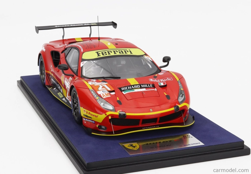 Looksmart Ferrari 488 Gte Evo 3.9l Turbo V8 Team Af Corse N 21 24h Le Mans 2023 Simon Mann - Ulysse De Pauw - Julien Piguet 1:18 Červená Žlutá