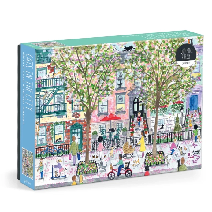 Galison Puzzle Mačky v meste Michael Storrings 1000 dielikov