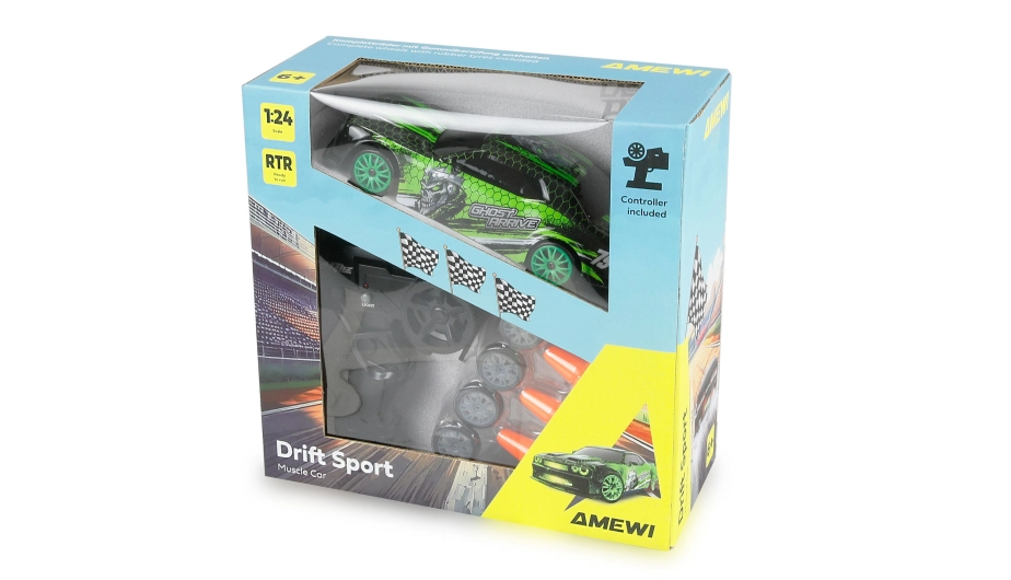 Drift Sport RC Muscle Car 4WD 1:24 RTR zelené