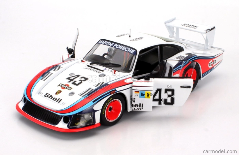 Werk83 Porsche 935/78 3.2l Turbo Moby Dick Team Martini Racing Porsche System N 43 24h Le Mans 1978 Rolf Stommelen - Manfred Schurti 1:18 Biela modrá červená
