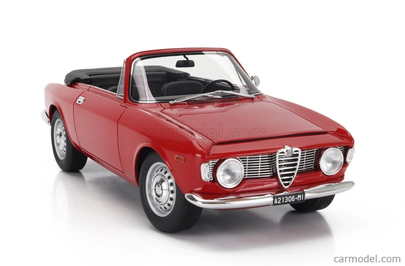 Mitica Alfa romeo Giulia 1600 Gtc Cabriolet Otvorený 1964 - Interiér Čierna 1:18 Rosso Alfa - Červená