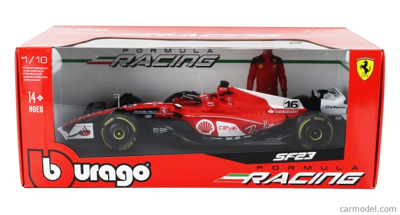 Bburago Ferrari F1  Sf-23 Team Scuderia Ferrari N 16 2nd Las Vegas Usa Gp 2023 Charles Leclerc 1:18 Červená Bílá Černá