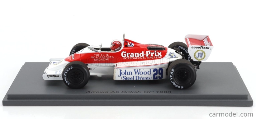 Spark-model Arrows F1 A6 N 29 English Gp 1983 Marc Surer 1:43 Biela červená