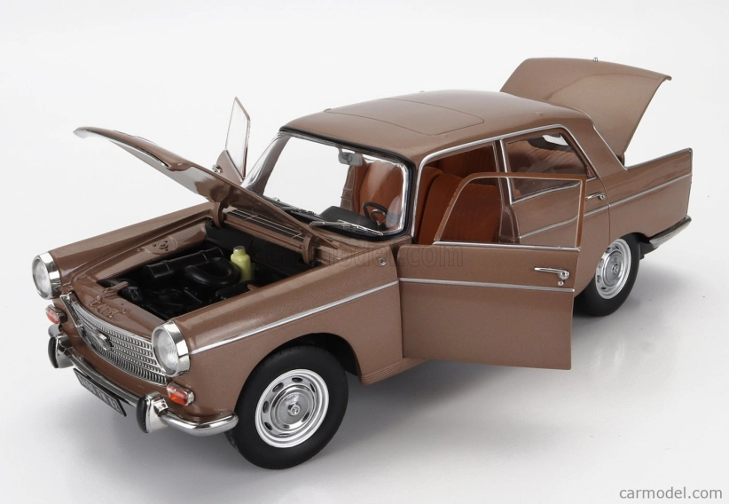 Norev Peugeot 404 With Caravan Roulotte Henon 1965 1:18 Brown Met