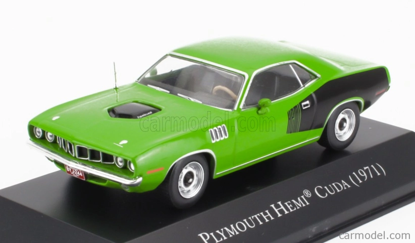 Edicola Plymouth Hemi Cuda Coupe 1971 - Con Vetrina - S vitrínou 1:43 zelená čierna