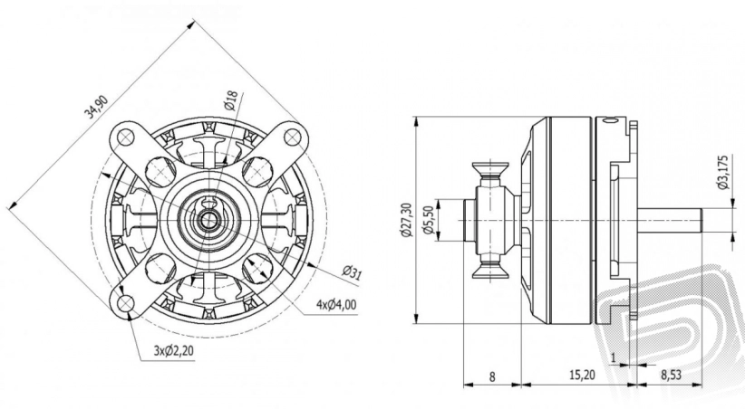 AXI 2203/40VPP V2 striedavý motor