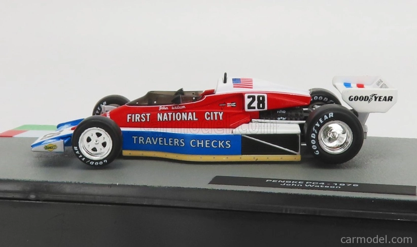 Edicola Penske F1 Pc4 N 28 Season 1976 John Watson 1:43 Bílá Červená Modrá