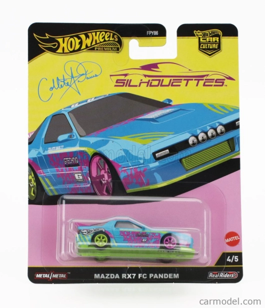 Mattel hot wheels Mazda Rx-7 Coupe Fc Pandem 1993 1:64 Svetlomodrá Ružová