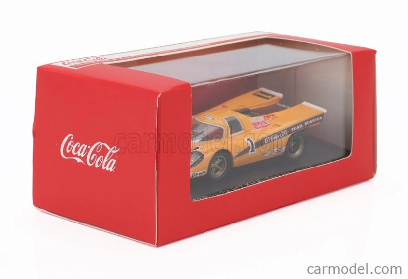 Spark-model Porsche 917k Team Gunston Coca-cola N 1 9h Kyalami 1970 Richard Attwood - John Love 1:64 Orange