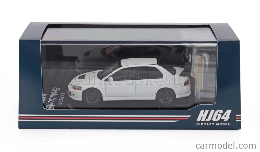 Zapaľovanie-model Mitsubishi Lancer Evolution Viii s motorom 2000 1:64 Biela