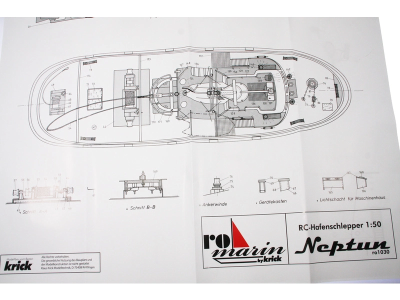 RC stavebnice ROMARIN Přístavní remorkér Neptun kit