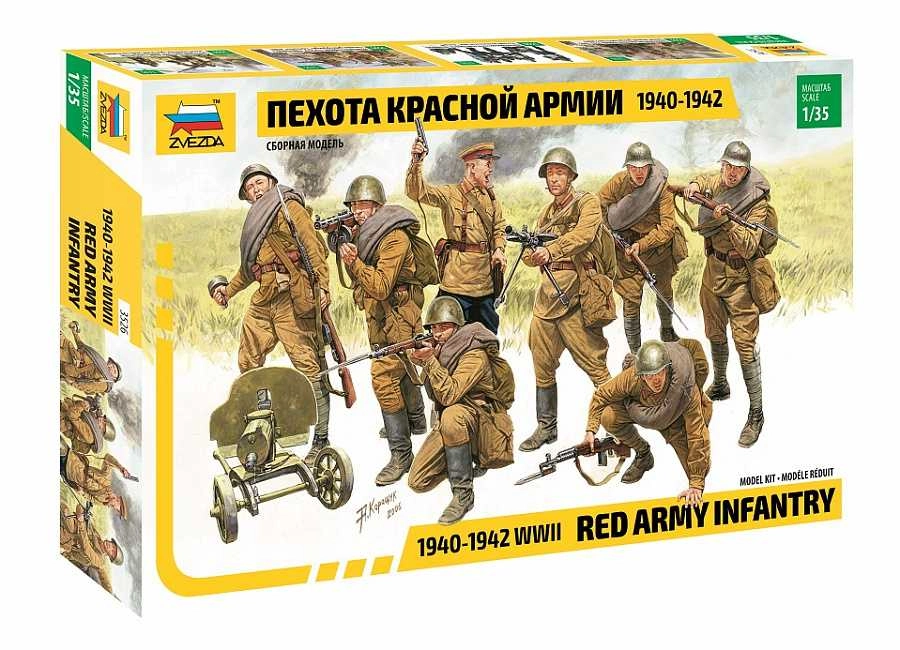 Zvezda Figures Red Army Infantry Wwii 1940-1942 - Russian Army - Military 1:35 /