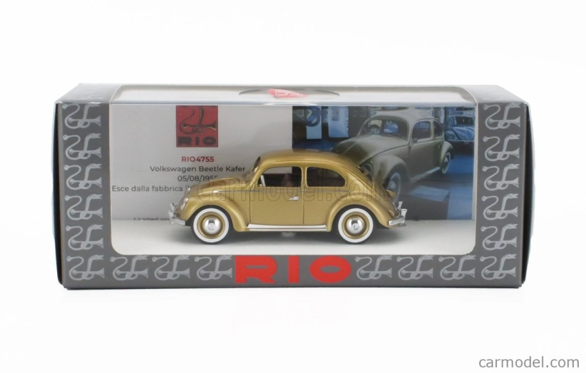 Rio-models Volkswagen 1955 Millionth Beetle Comes Out Of The Factory - Maggiolino Kafer 1:43 Gold Met