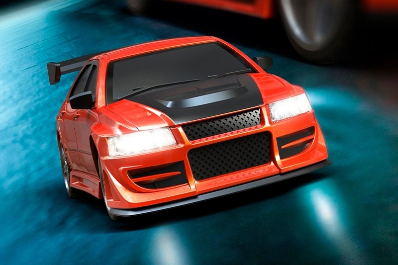 RC auto 1/76 C76 RC Sports Car RTR, červená