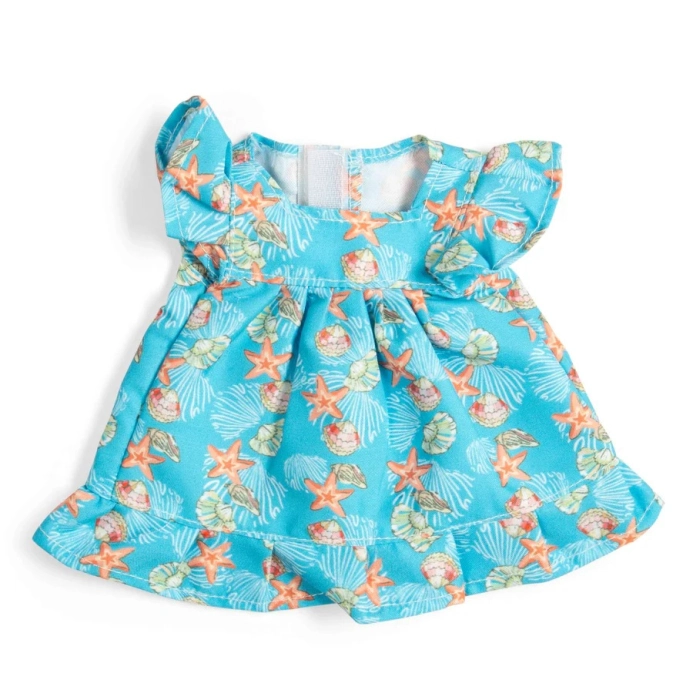 Bigjigs Toys Modré šaty s mušľami pre bábiku 28 cm