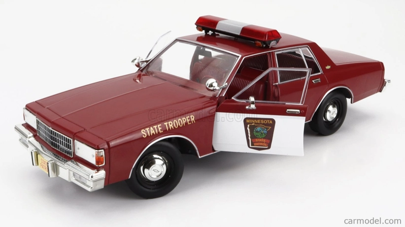 Greenlight Chevrolet Caprice Minnesota Police Department State Trooper 1987 - Fargo 1:18 červená biela