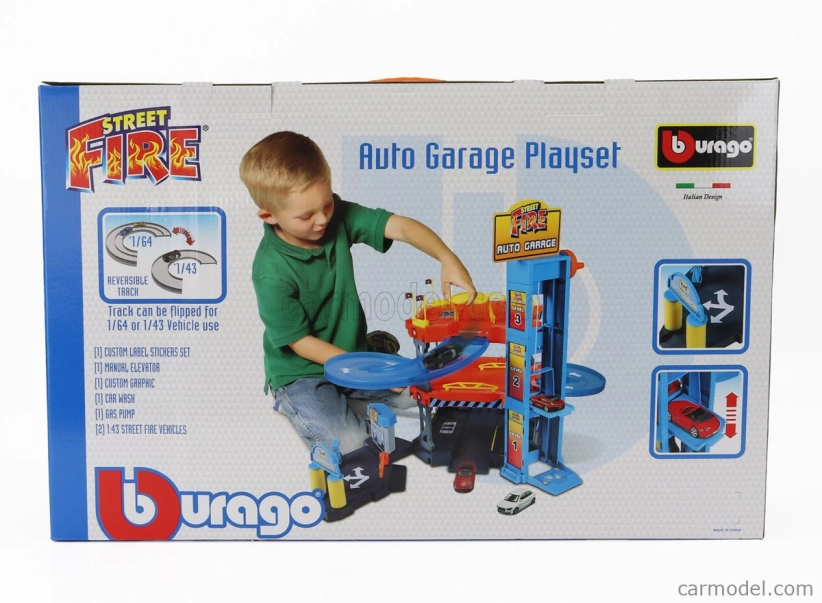 Bburago Accessories Diorama – Parking Playset Garage With 2x Cars 1:43 rôzne
